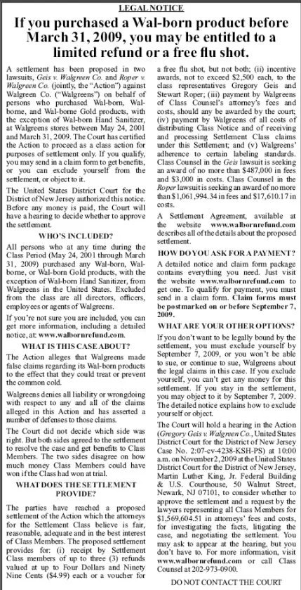 Walborn Short Form Notice