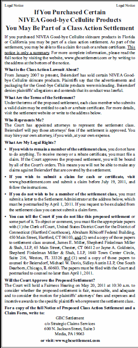 NIVEA Settlement Notice
