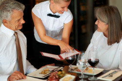 waitperson serving diners