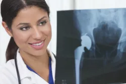 Female Woman Hospital Doctor with X-Ray