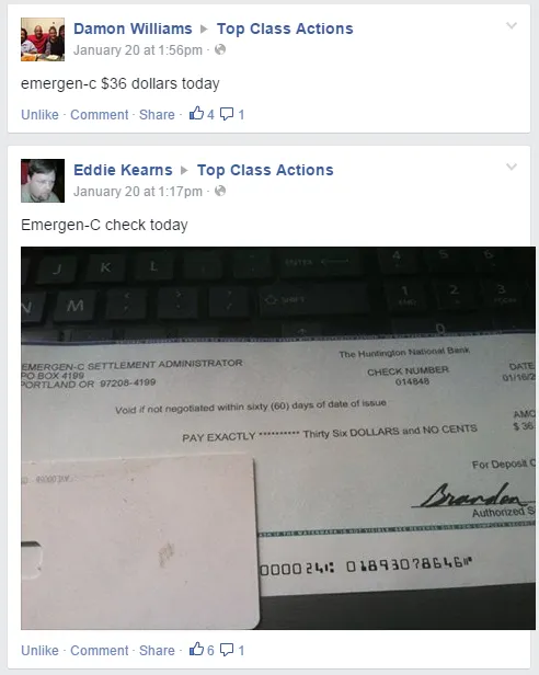 Emergen-C class action settlement payments