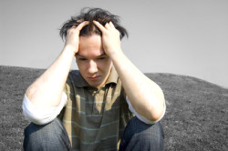 depressed teen boy