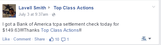 BofA settlement check
