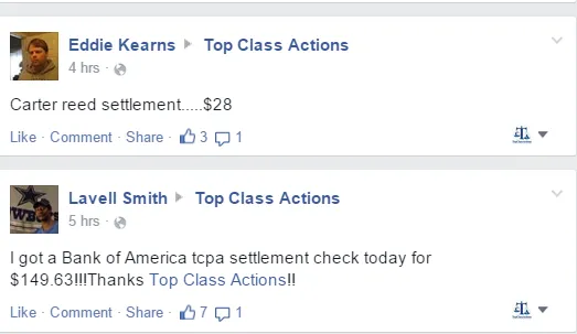 Carter Reed, BofA Settlement Checks