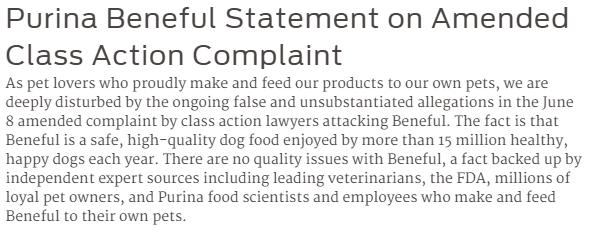 Purina Beneful Statement