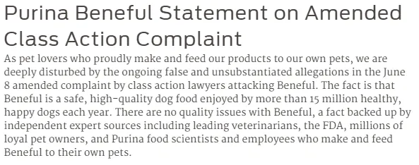 Purina Beneful Statement