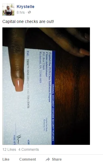 capital one tcpa class action settlement checks