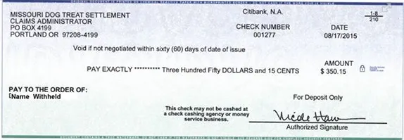 Missouri dog treat class action settlement