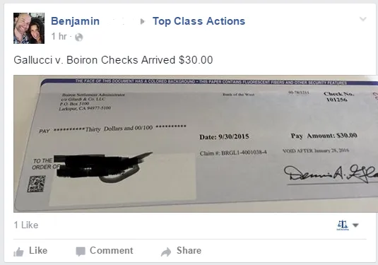 Galluci v. Boiron settlement