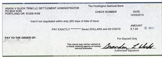 Quick Trim class action settlement