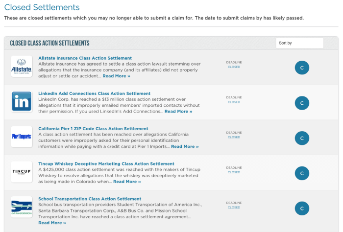 Closed Settlements