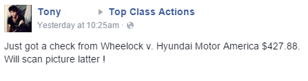 Hyundai settlement checks mailed