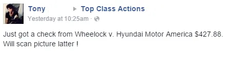 Hyundai settlement checks mailed