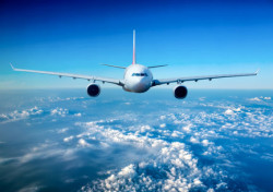 passenger airplane in the sky