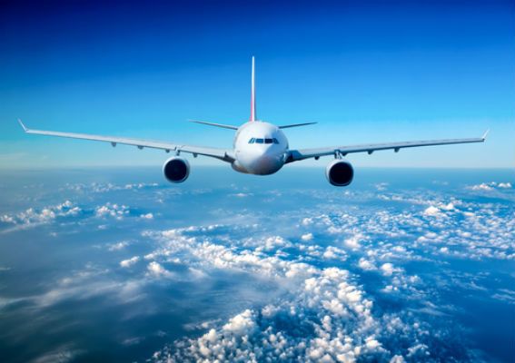passenger airplane in the sky
