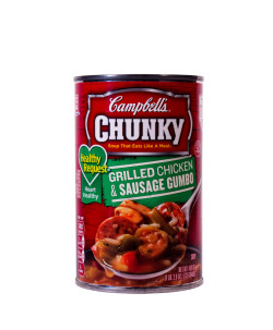 RIVER FALLS,WISCONSIN-JANUARY 25,2014: A can of Campbell's Chunky style soup. Campbell soup is located in Camden, New Jersey and their products are sold in over 120 countries.