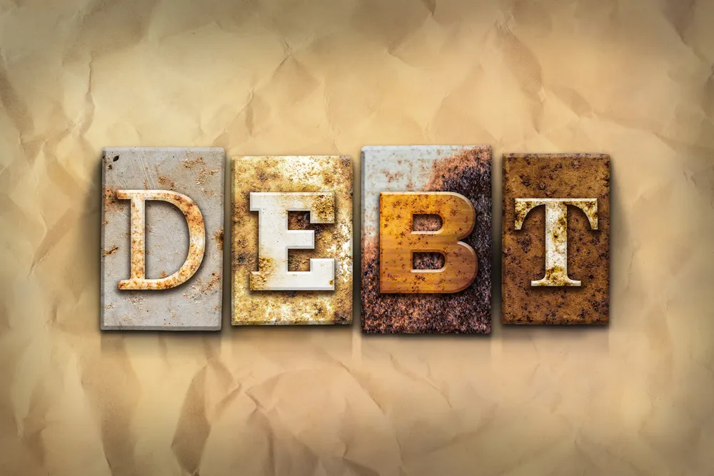 Debt Concept Rusted Metal Type