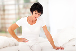 mature woman with pelvic or stomach pain