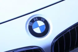 BMW motor car brand in a car sales shop, Tangshan, China