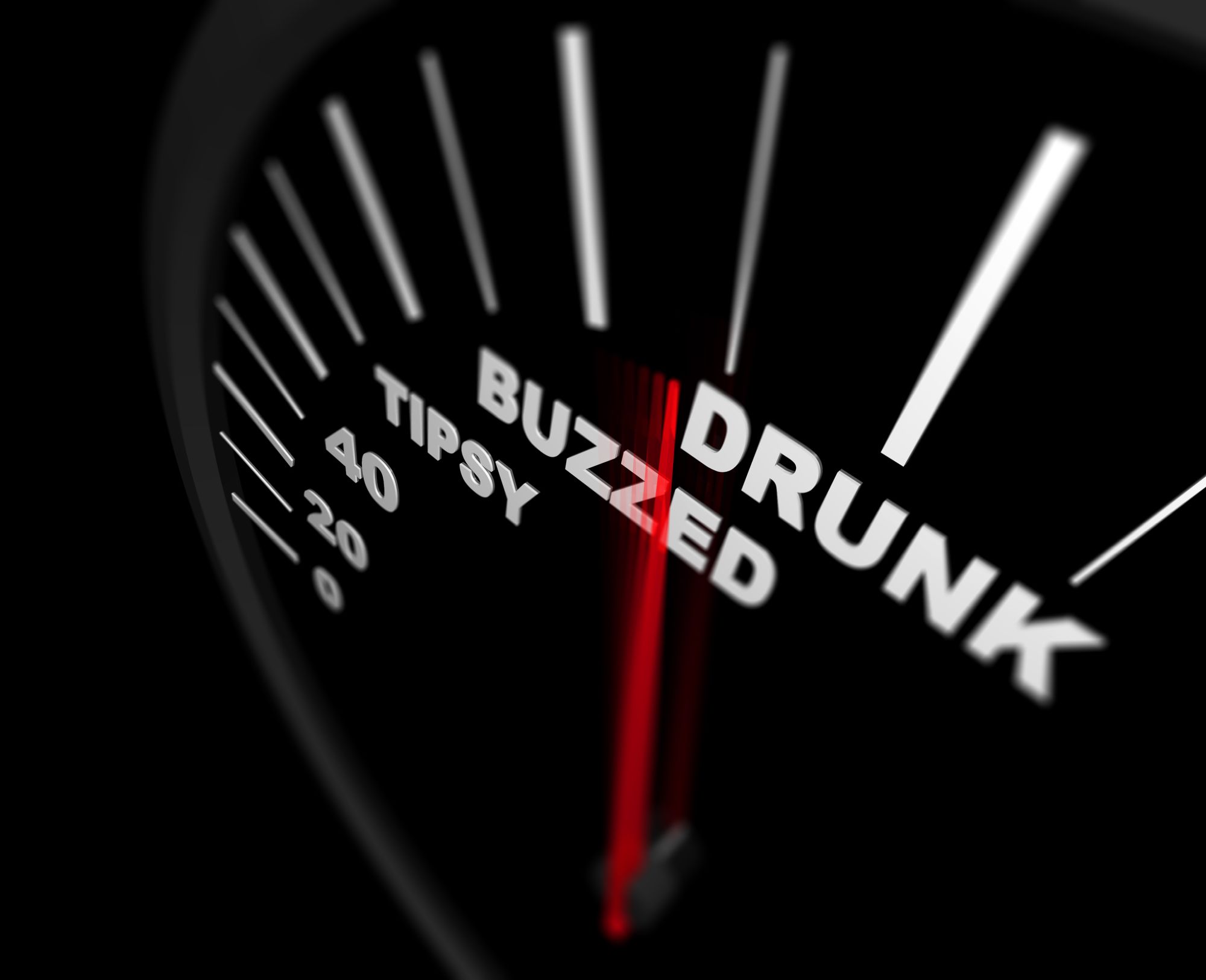 A speedometer measuring how drunk the driver is