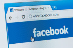 Facebook start page.