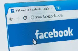 Facebook start page.