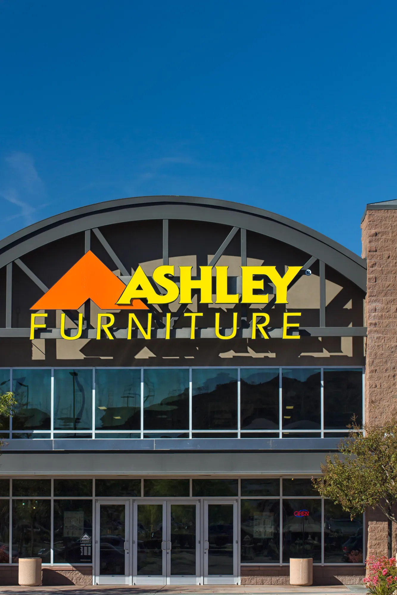 SANTA CLARITA, CA/USA - NOVEMBER 8, 2014:  Ashley Furniture store exterior. Ashley Furniture is a furniture company that manufactures and distributes home furniture products throughout the world.