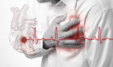 Heart Attack and heart beats cardiogram background