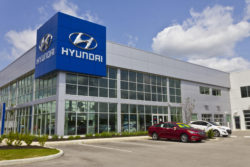 Indianapolis - Circa May 2016: Hyundai Motor Company Dealership. Hyundai is a South Korean Multinational Automotive Manufacturer III