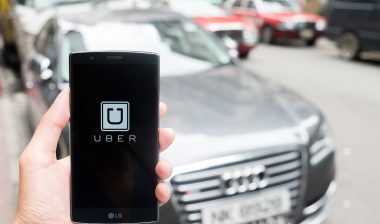 uber app on smartphone