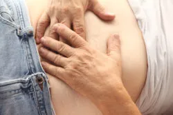 man with stomach ache