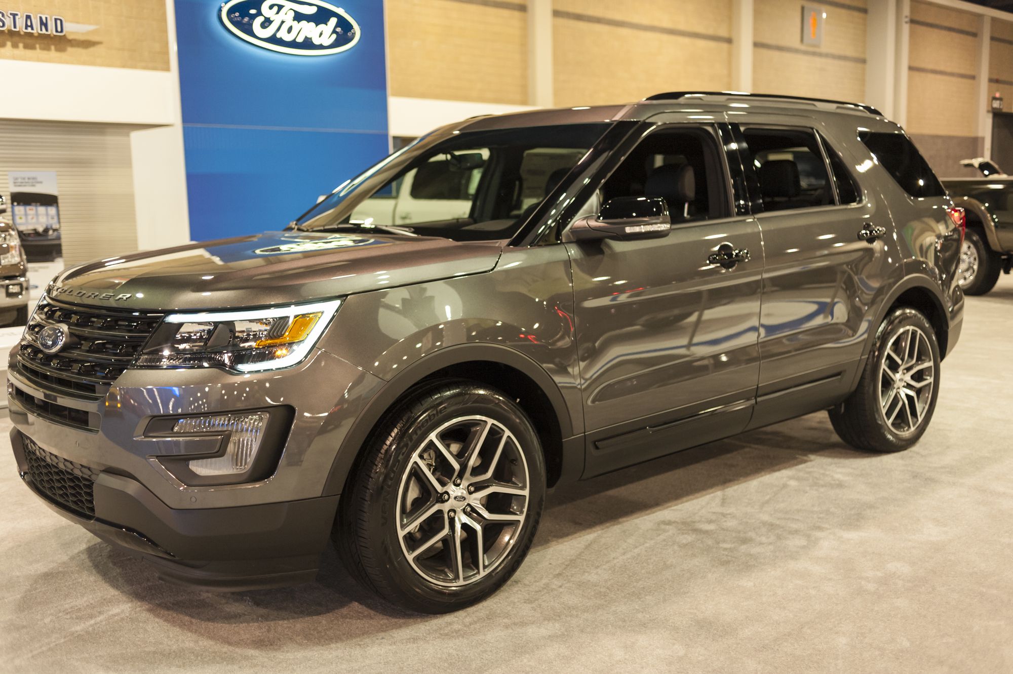 CHARLOTTE, NC, USA - November 11, 2015: Ford Explorer on display during the 2015 Charlotte International Auto Show at the Charlotte Convention Center in downtown Charlotte.