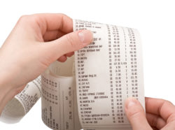 receipt in hand