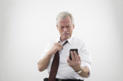 man with unwanted phone call