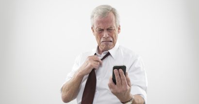 man with unwanted phone call