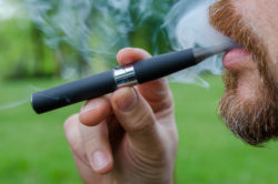 Smoking an electronic cigarette