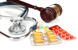 gavel and medication