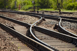 Rails and switches of a railroad line