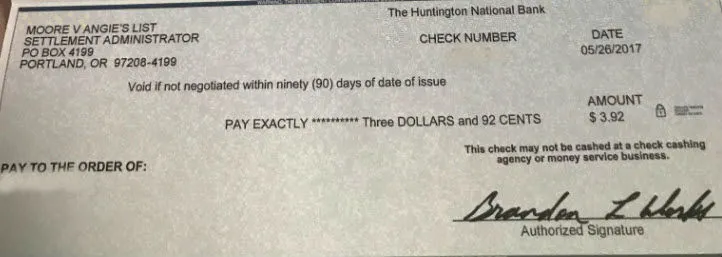 Angie's List check 5-31-17