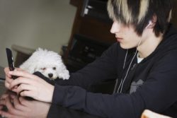 boy listening to music