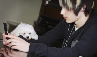 boy listening to music