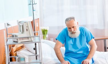 asbestos mesothelioma man hospital bed