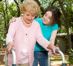 DePuy ASR hip implant settlement woman walker