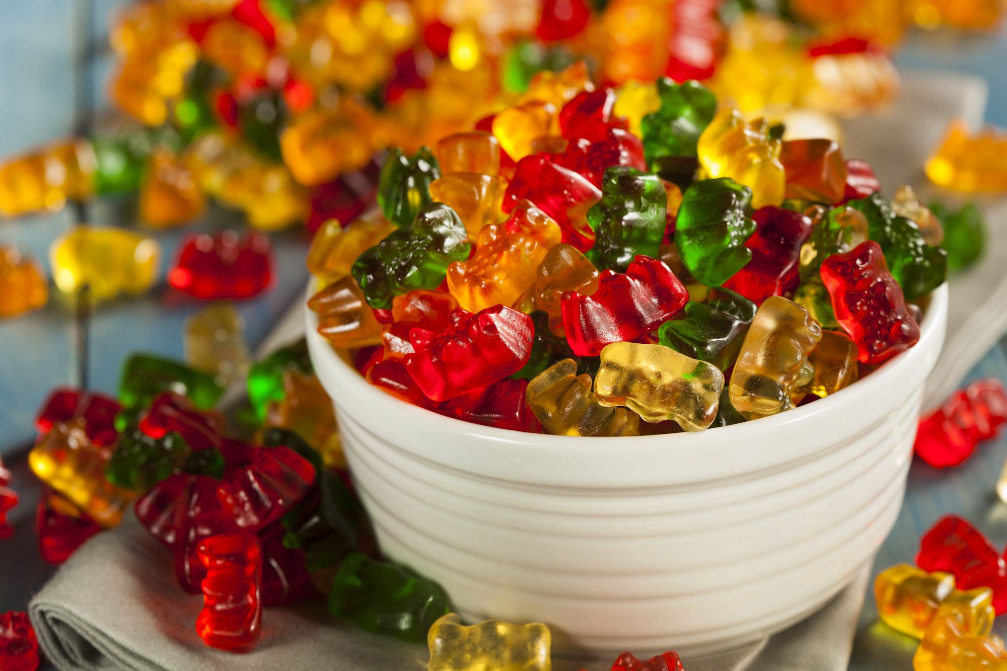 Colorful Fruity Gummy Bears Ready to Eat