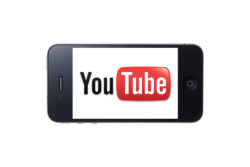 You Tube logo display on iPhone screen