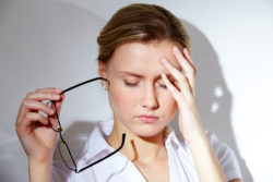 woman with headache