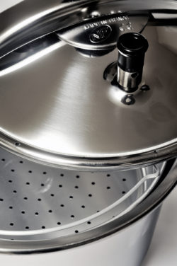 Pressure cooker stainless steel French-made for cooking food in steam
