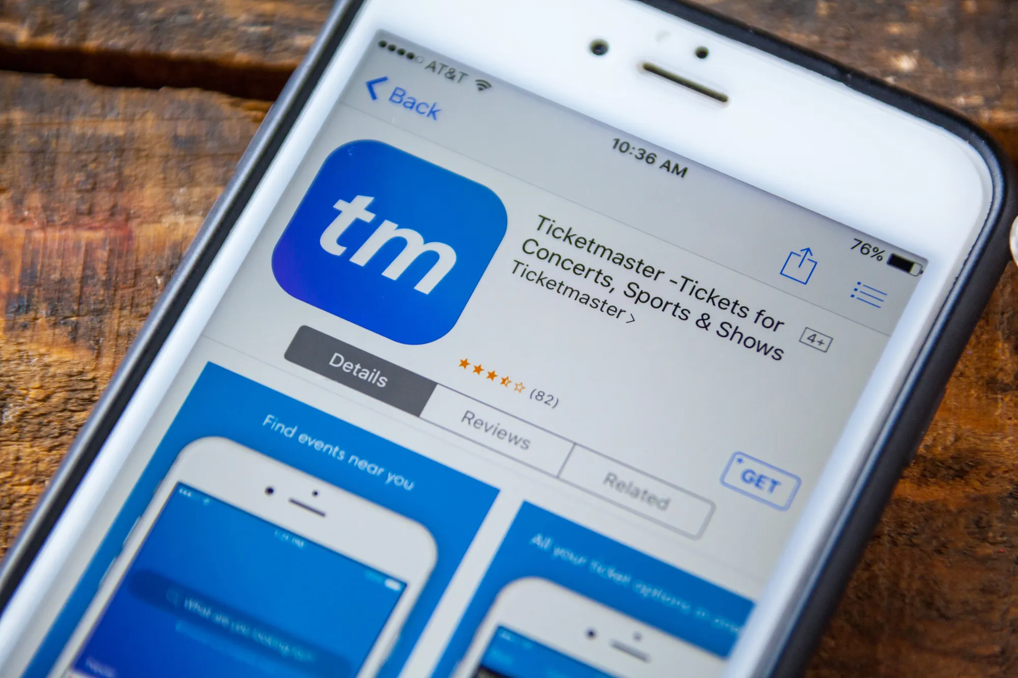LAS VEGAS, NV - September 22. 2016 - Ticketmaster iPhone App In The Apple App Store For Download. Selective Focus.