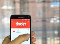 MONTREAL, CANADA - APRIL 5, 2016 : Tinder application on Android phone. Tinder is a location-based dating and social discovery service application