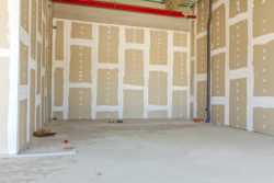Plasterboard walls. Gypsum wall under construction.